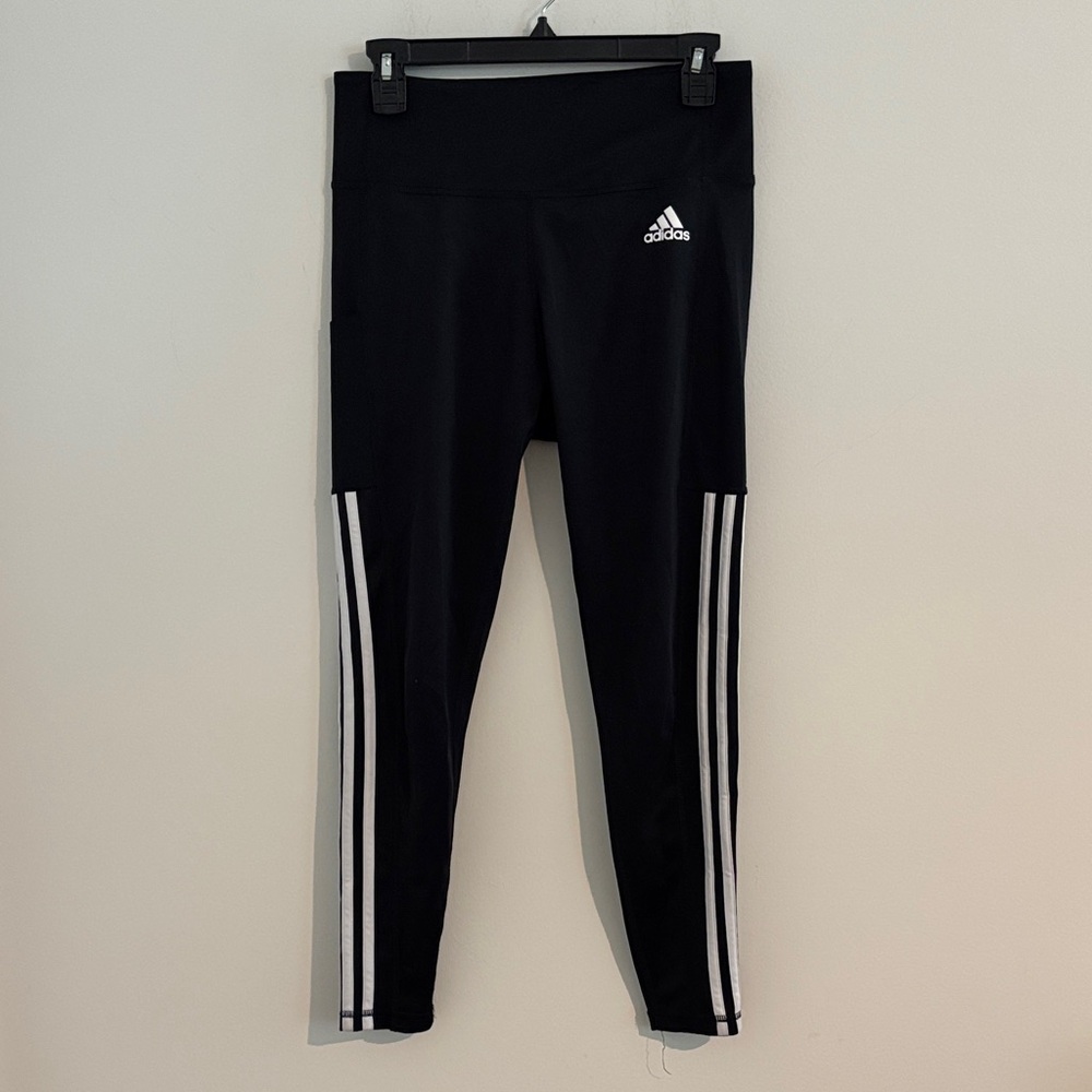Adidas Size M Women’s AEROREADY PrimeGreen Black and White Leggings